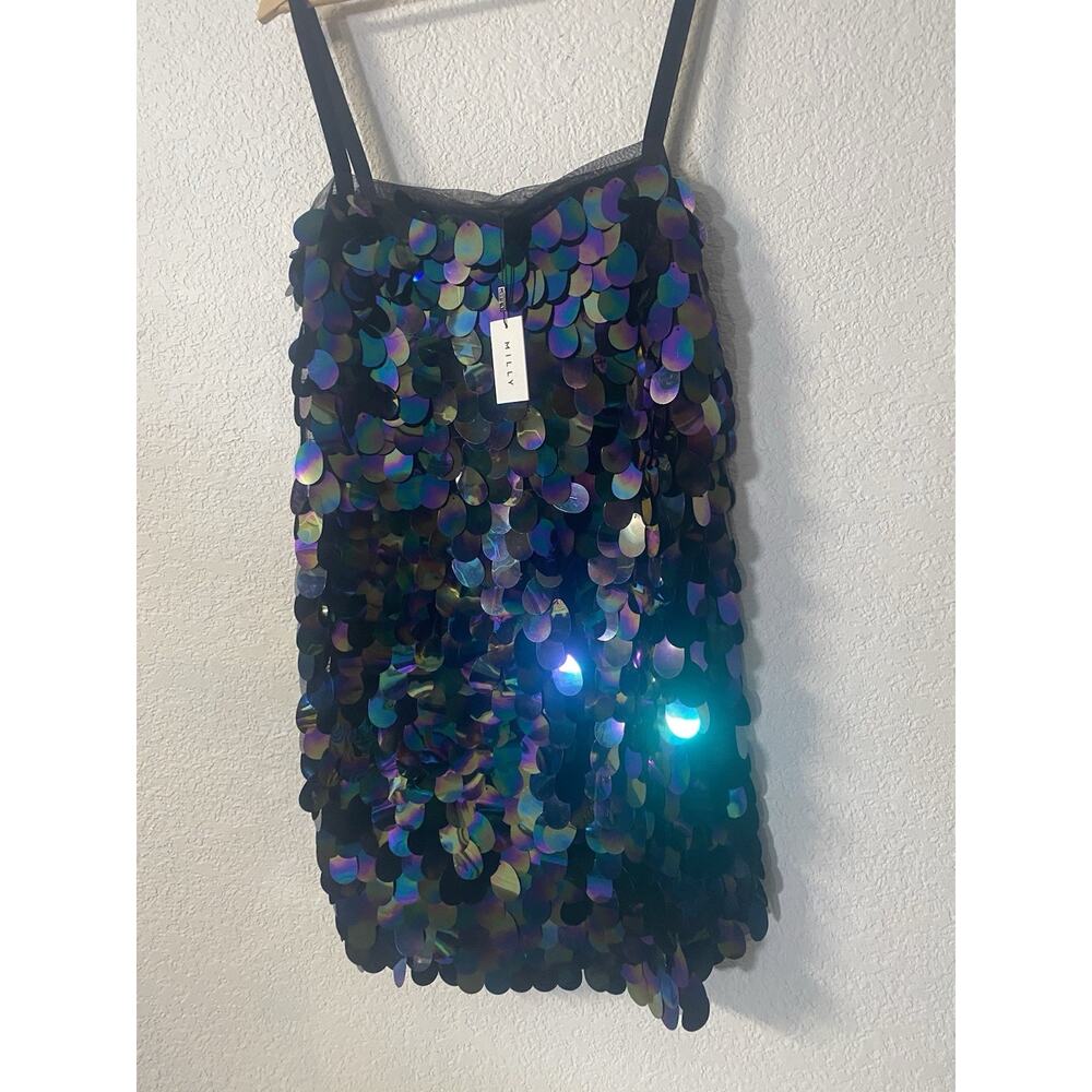Milly Black Iridescent Sequin Mini Dress - Picture 5 of 11